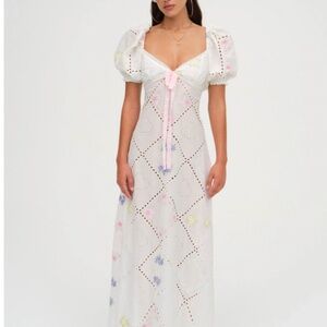 For love and lemons Andrea Embroidered Maxi Dress